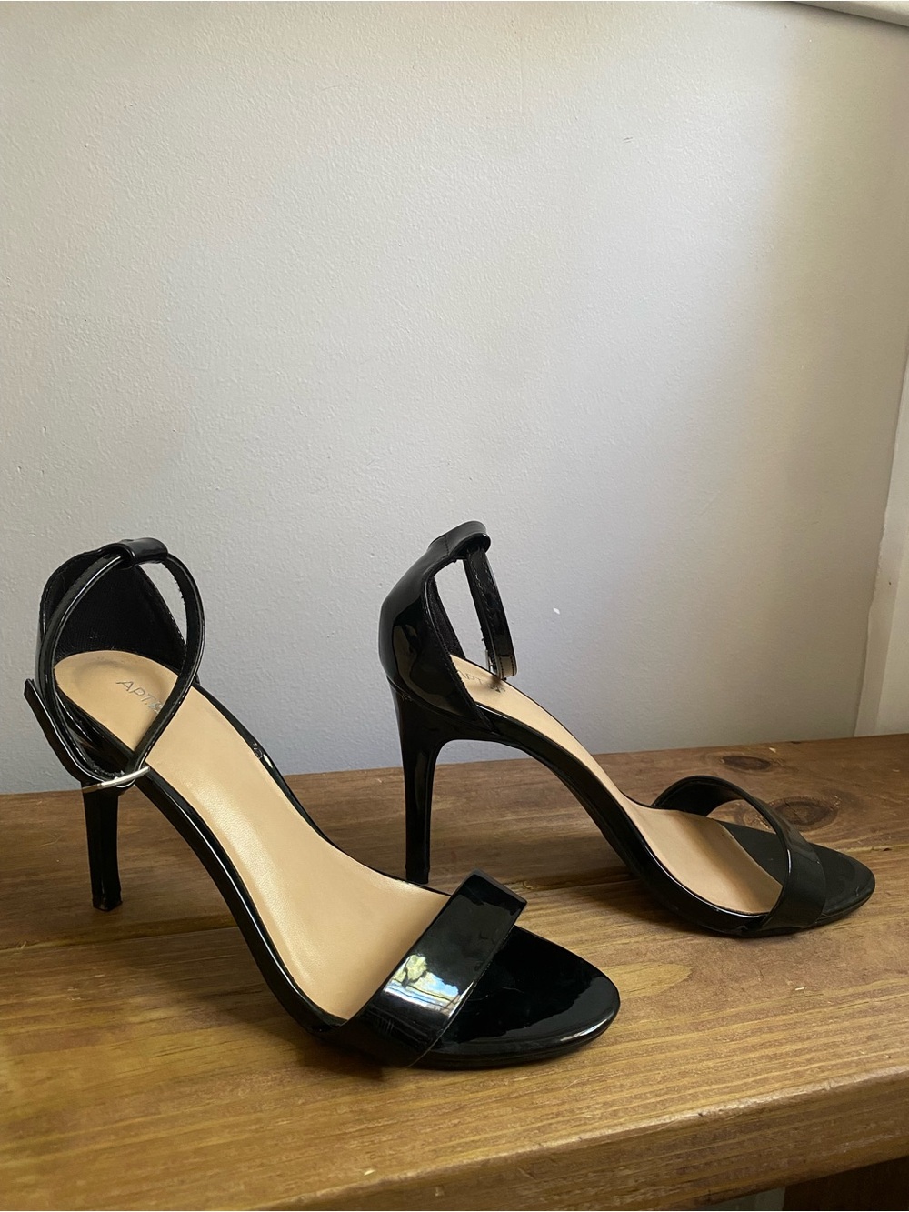 Apt. 9 Black Patent Ankle Strap Stiletto Heels